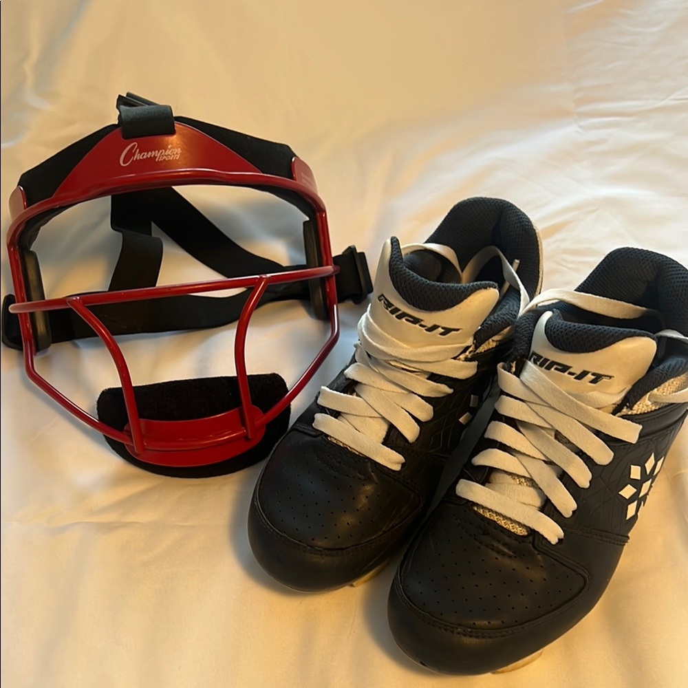 Champion Red Face Guard and Black Air JT Shoes